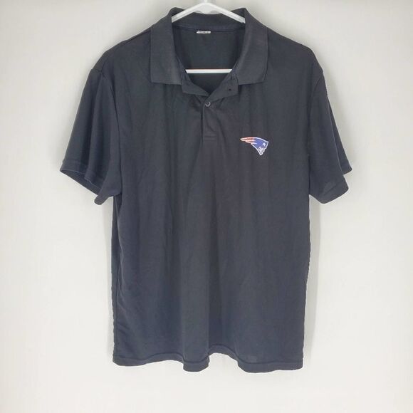 Patriots black polo work shirt new England footbal - Picture 1 of 4